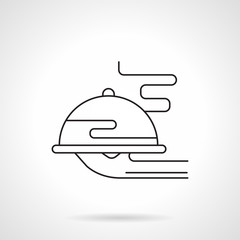 Plate with dish flat line vector icon