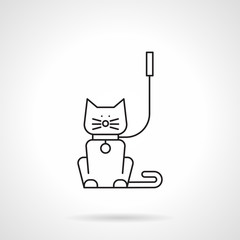 Walking pets services flat line vector icon