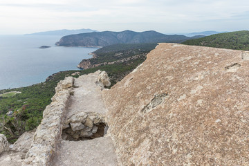 A small working chapel dedicated to Agios Panteleimon (Saint Pantaleon) inside the Castle of Monolithos in Rhodes, Greece.