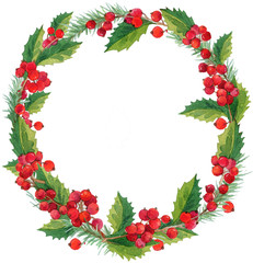watercolor. Christmas frame. 
