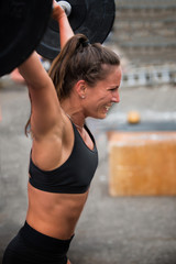 Woman lifting weights