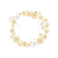 Winter Frame with Golden and Silver Fakes Vector