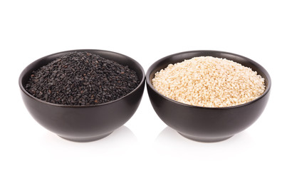 White and Black Sesame Seeds in bowl