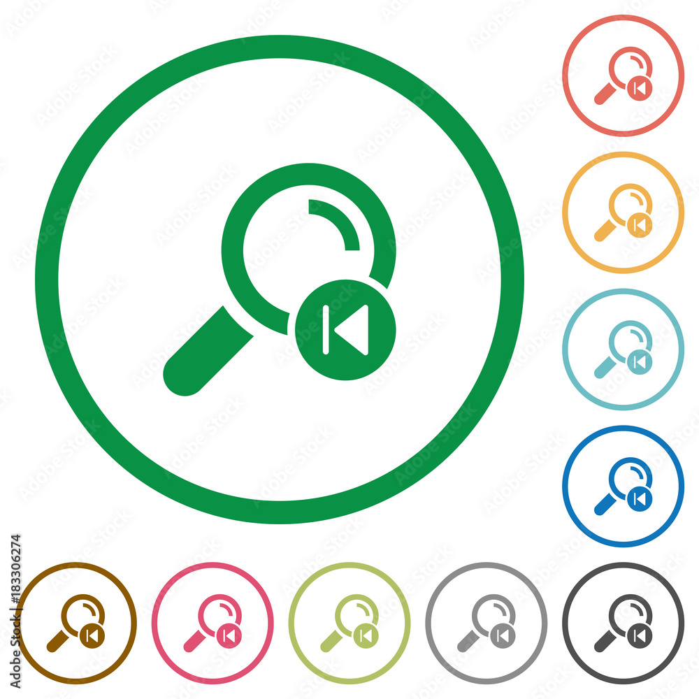 Poster find previous search result flat icons with outlines