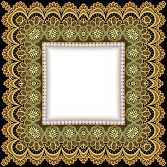  background with stripes of gold lace and pearls