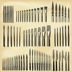 Vintage artist tools