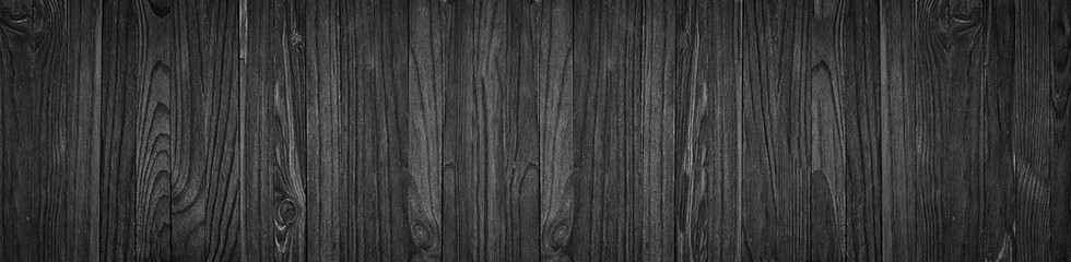 Black wooden boards table or floor, blank wood background