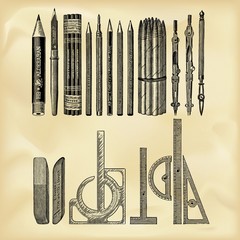 Vintage artist tools
