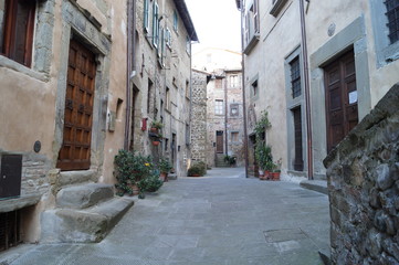 Fototapeta na wymiar The little pretty Anghiari, Arezzo, Tuscany, Italy