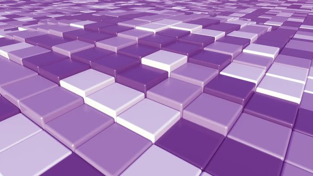 Moving purple square bricks motion background, seamless loop