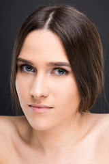 Fototapeta premium Young brunette female with natural make-up