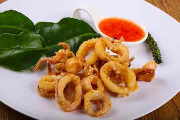 Fried squid rings