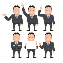 A businessman, a teacher, a man with a beard and a tie.