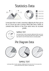 Statistics Data Pie Diagram Vector Illustration
