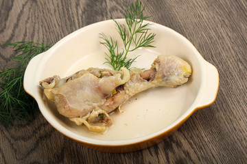 Boiled chicken leg