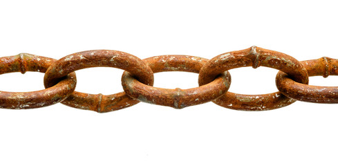 rusty chain isolated