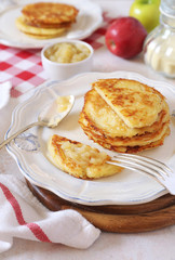 Homemade potato pancakes with apple puree