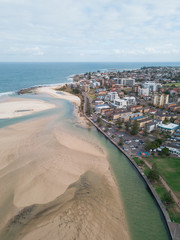 Aerial view of the entrance area, central coast, NSW