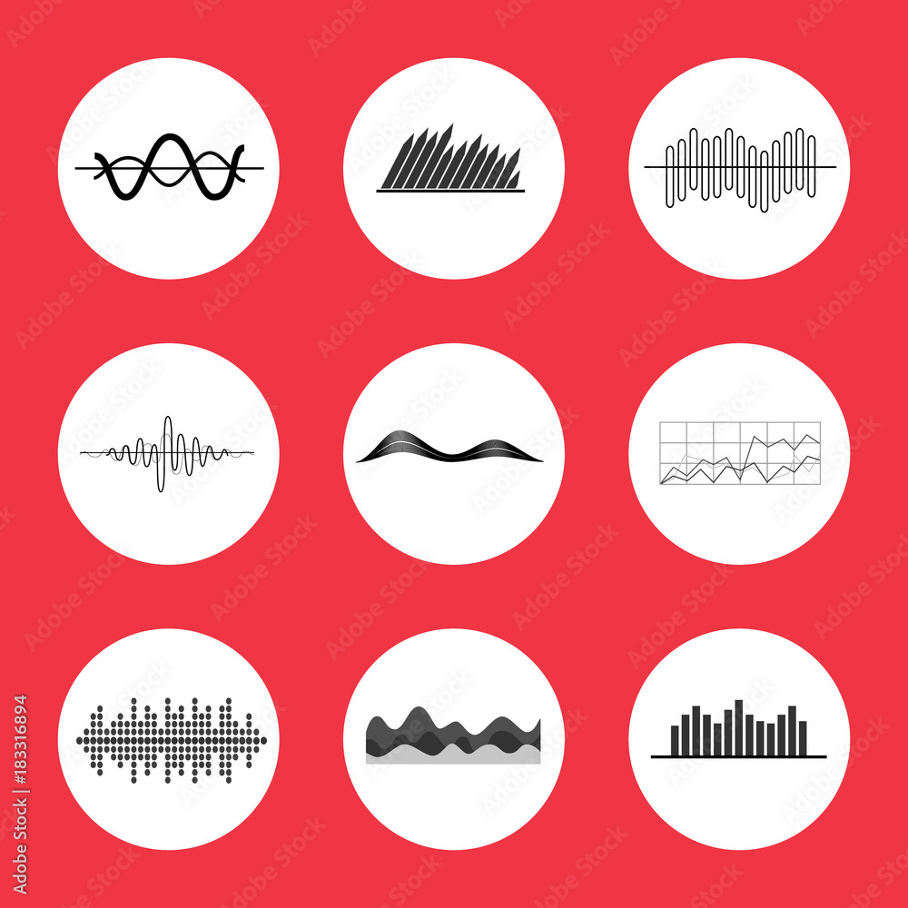 Poster charts, graphs and equalizer interface icons