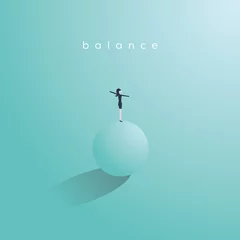 Foto op Canvas Balance concept in business vector. Symbol of work life balance, stability, success and challenge. © jozefmicic