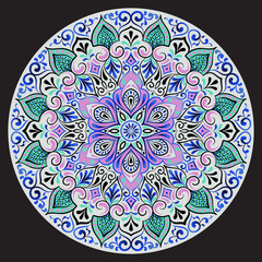 Drawing of a floral mandala