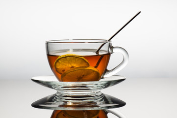 Cup of tea with lemon