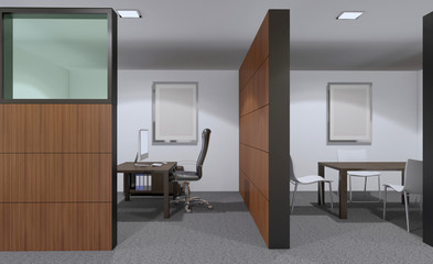 Modern meeting room. 3D rendering.. Empty picture