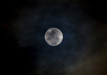 super full moon with cloud.