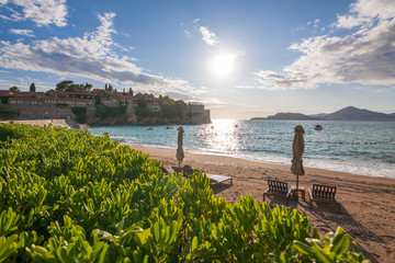Obraz premium The beautiful resort Saint Stephen (Sveti Stefan), Adriatic Sea, Balkan Peninsula, Montenegro, Europe