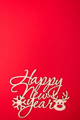 New Year's card with the inscription and copy space.