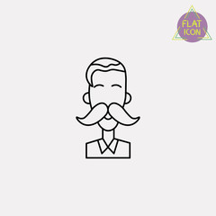 hipster avatar line icon