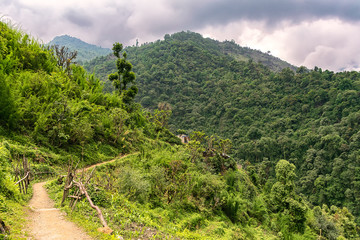Fototapeta na wymiar mountains in anapurna valley in himalayas. nepal