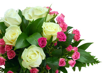 A bouquet of roses isolated on white background