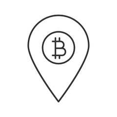 Bitcoin ATM location linear icon