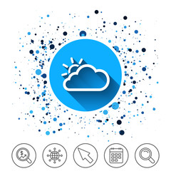 Cloud and sun sign icon. Weather symbol.