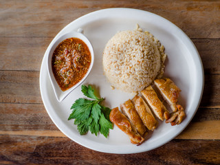 Thai grilled chicken rice.