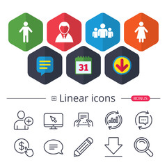 Businessman person icon. Group of people symbol.