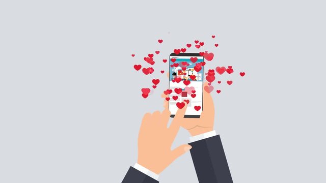 Hand hold smartphone and like posts. Social media video concept. Hand pressing like button - stock footage