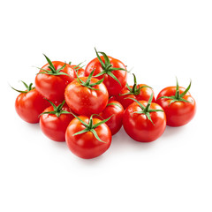 Tomatoes with drops of water isolated on white background