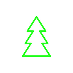 Chritmas tree icon on white background. Green tree icon. Tree line icon. Tree logo design