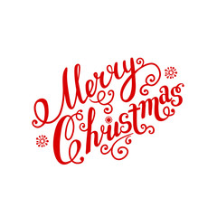 Merry Christmas vector text Calligraphic Lettering design card.