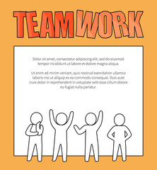 Teamwork Image and Text on Vector Illustration