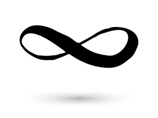 Naklejka premium Infinity symbol hand drawn with ink brush