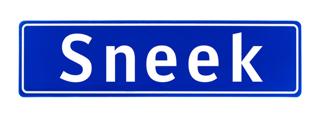 City limit sign of Sneek, The Netherlands