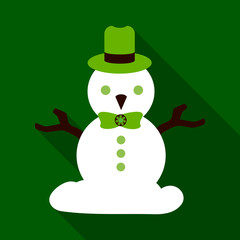 Flat Icon with shadow snowman