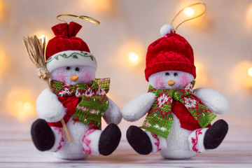 Christmas tree toy in the shape of snowmen