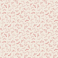 Fototapeta premium Doodle seamless clothes hangers pattern