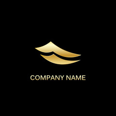 gold paper abstract business logo