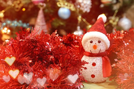 Christmas decoration seasons greetings closeup blur Christmas tree background