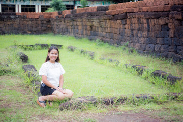 asian girls  at stadium sport